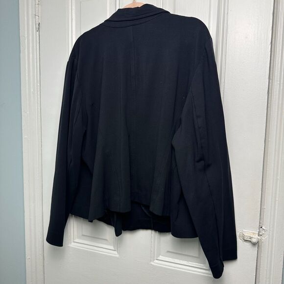 Lane Bryant Jacket Womens 28 Black Moto Style Soft Long Sleeve Collared - Picture 8 of 9